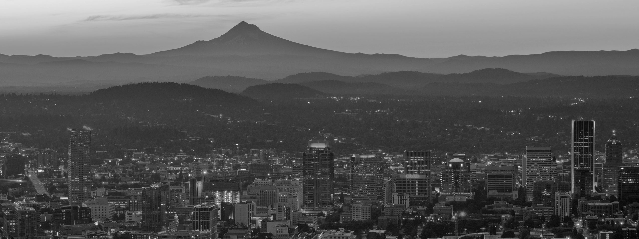 City of Portland, OR with Mt. Hood in the background.